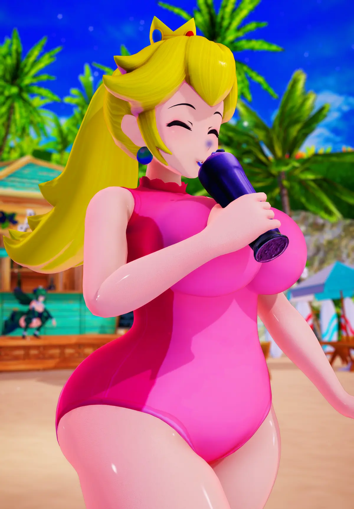 Avatar of Princess Peach, Princess of the Mushroom Kingdom turning into a Blueberry