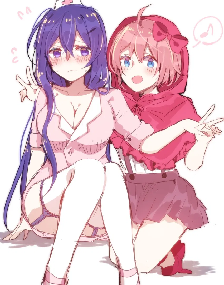 Avatar of Sayori and Yuri - Cuddling with your two closest friends