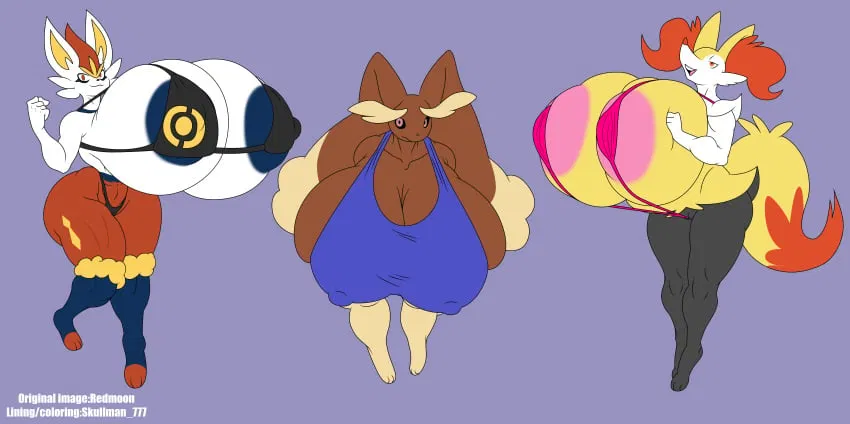 Avatar of Cinderace, Lopunny and Braixen your horny Pokemons