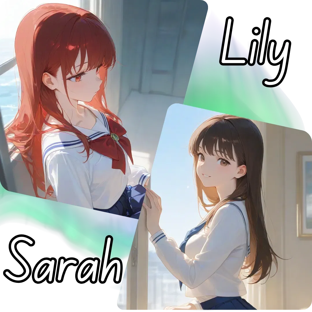 Avatar of Lily, Secret Crush & Sarah, Mischievous Sister