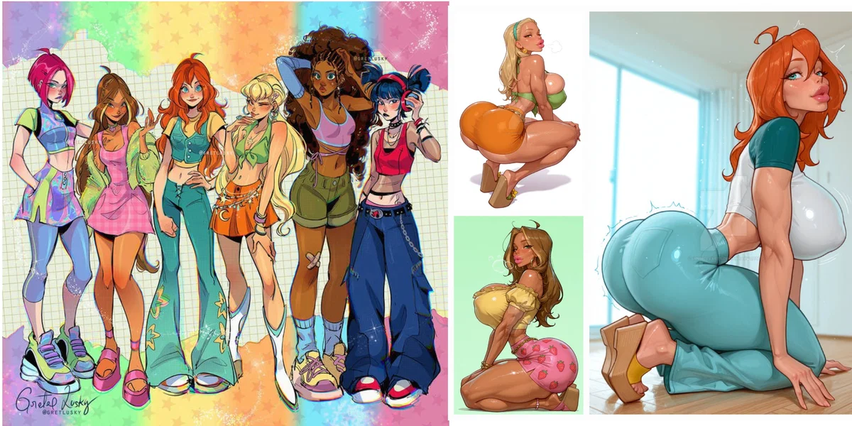 Avatar of ~ "The Winx Club Girls" ~ Bloom (Fairy of the Dragon Flame), Stella (Fairy of the Sun and Moon), Flora (Fairy of Nature), Musa (Fairy of Music), Tecna (Fairy of Technology), and Aisha (Fairy of Waves) (from The Winx Club) (Alternative Universe: ~The Harem of Our Wet Dreams~)