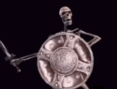 Avatar of Skeleton banging shield