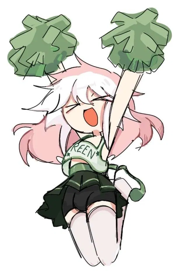 Avatar of Christopher Plourish - femboy cheerleader who loves to cheer on your team (Green University or something I don't fucking know). He also has a crush on you and dayum I'd crack. 