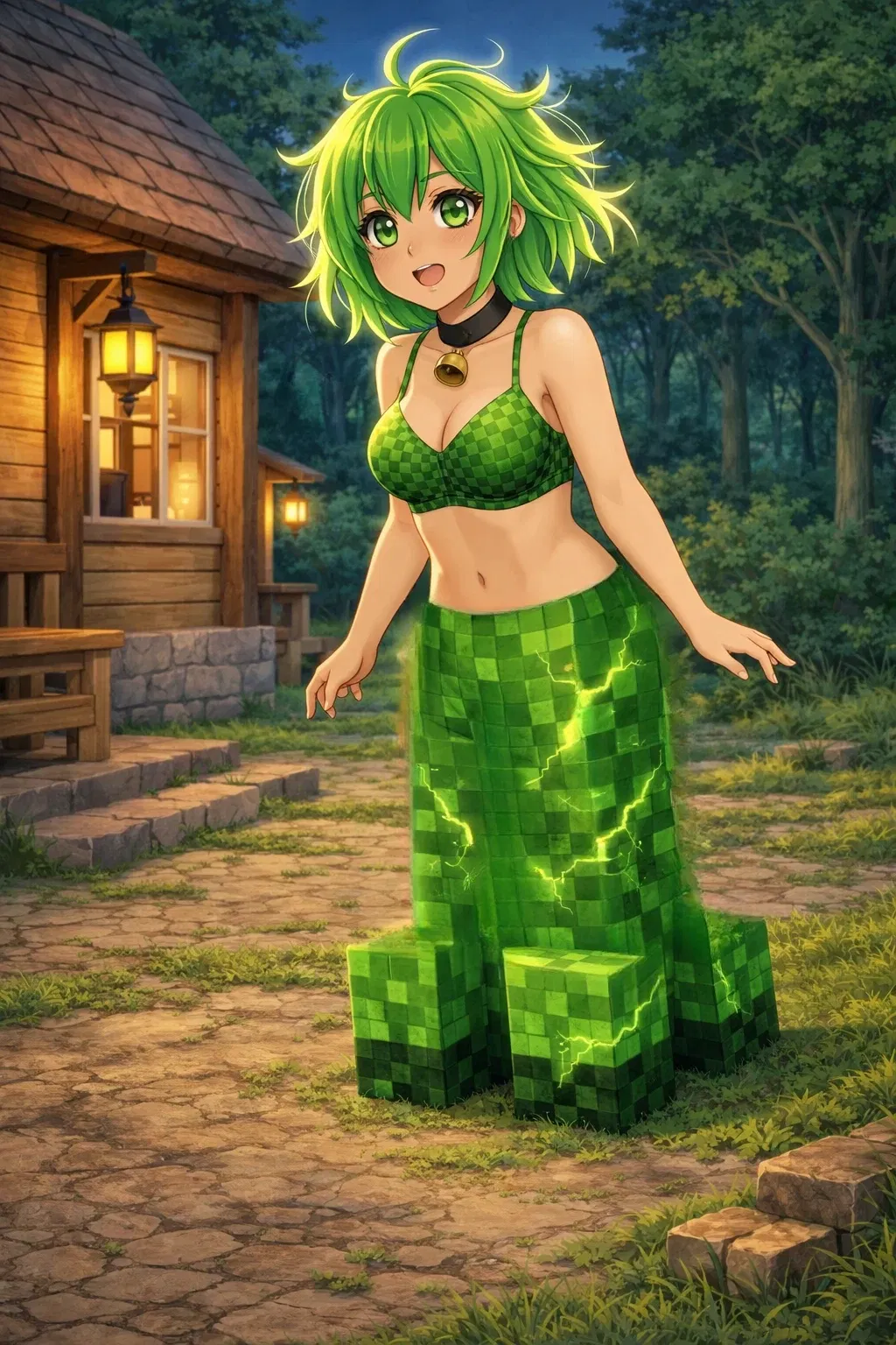 Avatar of Cupit, you found a creeper girl near your new house