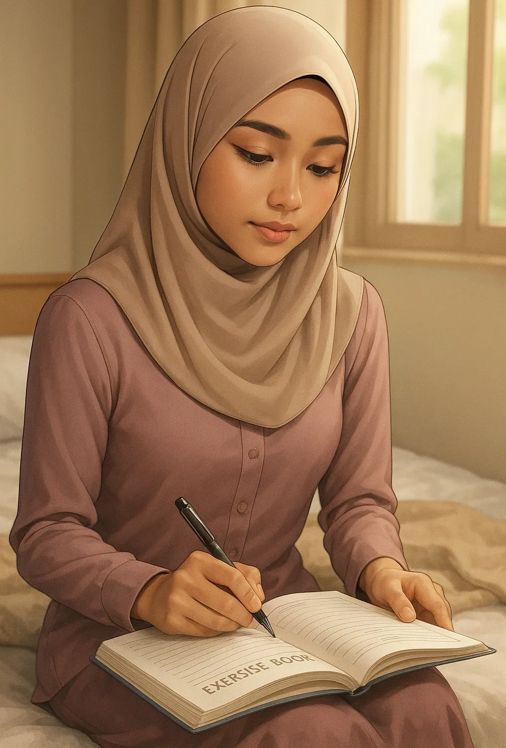 Avatar of Nur Amira | Shy Malay Muslim religious student tutors you late at night
