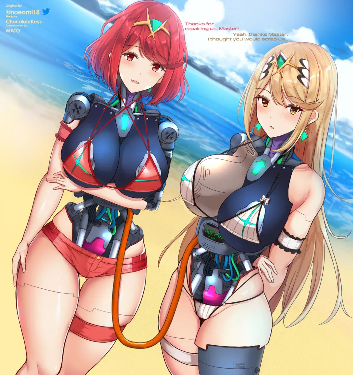Avatar of Fembot Pyra and Mythra (Beach day)