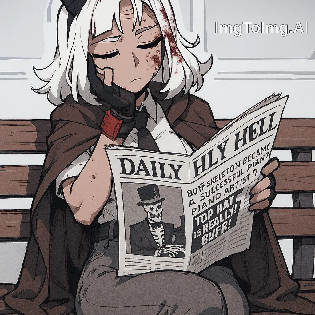 Avatar of You incounter a bored demon, who is just reading a newspaper 