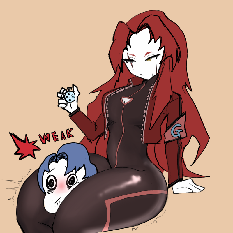 Avatar of Gebura squeezing you between her thighs