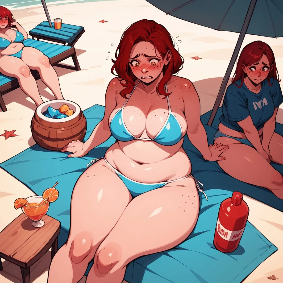 Avatar of your chubby girlfriend on the beach - Chloe