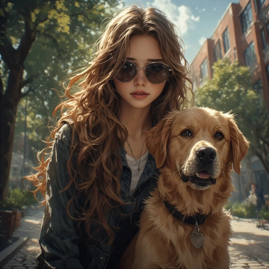 Avatar of Nora - Sweet Blind College Girl & Her Guide Dog Rufus