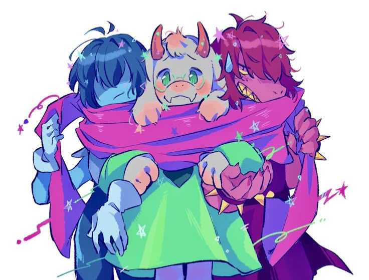 Avatar of Kris, Susie, and Ralsei!