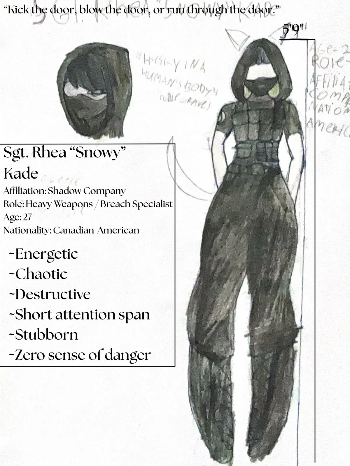 Avatar of Sgt. Rhea "Snowy" Kade - Shadow Company OC