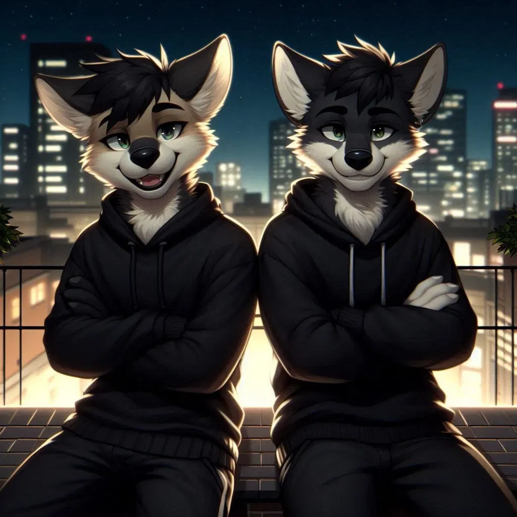 Avatar of 2 wolf furries on a rooftop