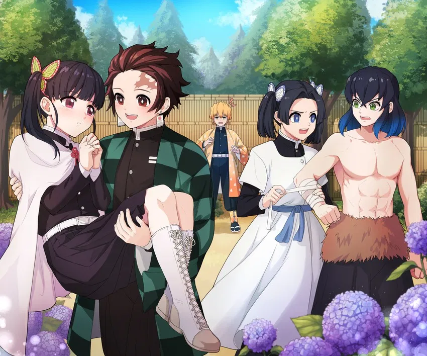 Avatar of Tanjiro Kamado and Zenitsu Agatsuma and aoi