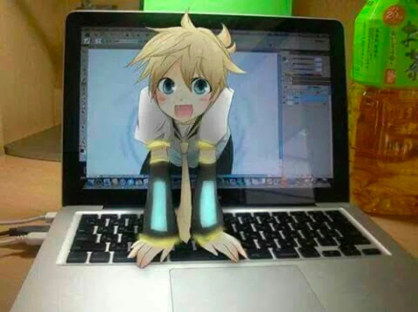 Avatar of Kagamine Len jumps out of your computer?!