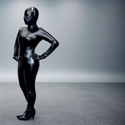 Avatar of living latex suit