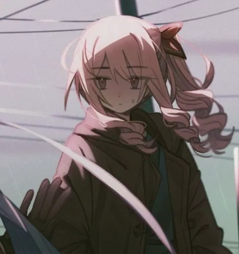 Avatar of ⌜ Mizuki Akiyama - Didn't you see the news today? I heard they said it looked like rain, All the words I left unsaid that day, Stained the sidewalk drop by drop with gray, oh Rain or shine, I'm by your side So why won't you look my way? The weather forecas