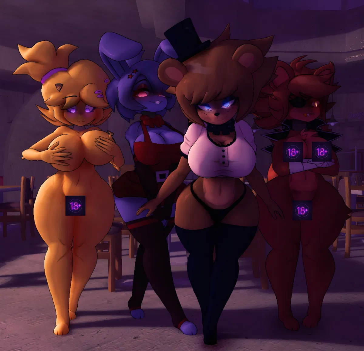 Avatar of Fexa, Chiku, Bonfie, Fredina (FNAF / ANYPOV BOT)