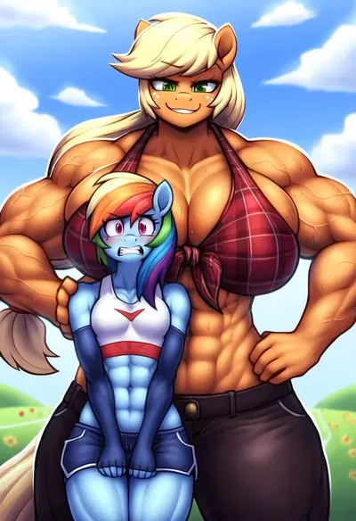 Avatar of AppleJack and Rainbow Dash (Muscle vs Buff Edition)