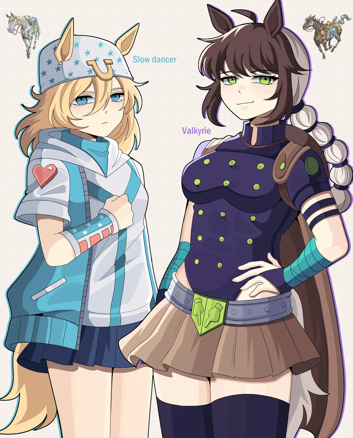 Avatar of Slow Dancer and Valkyrie — The Steel Ball Run [UMA X JOJO]