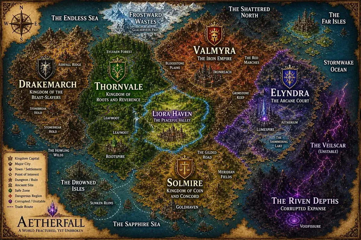 Avatar of Aetherfall a fantasy world in the medival era.