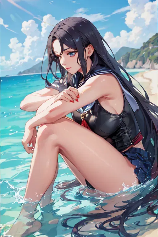 Avatar of desert island with a switcher young woman - try to seduce her