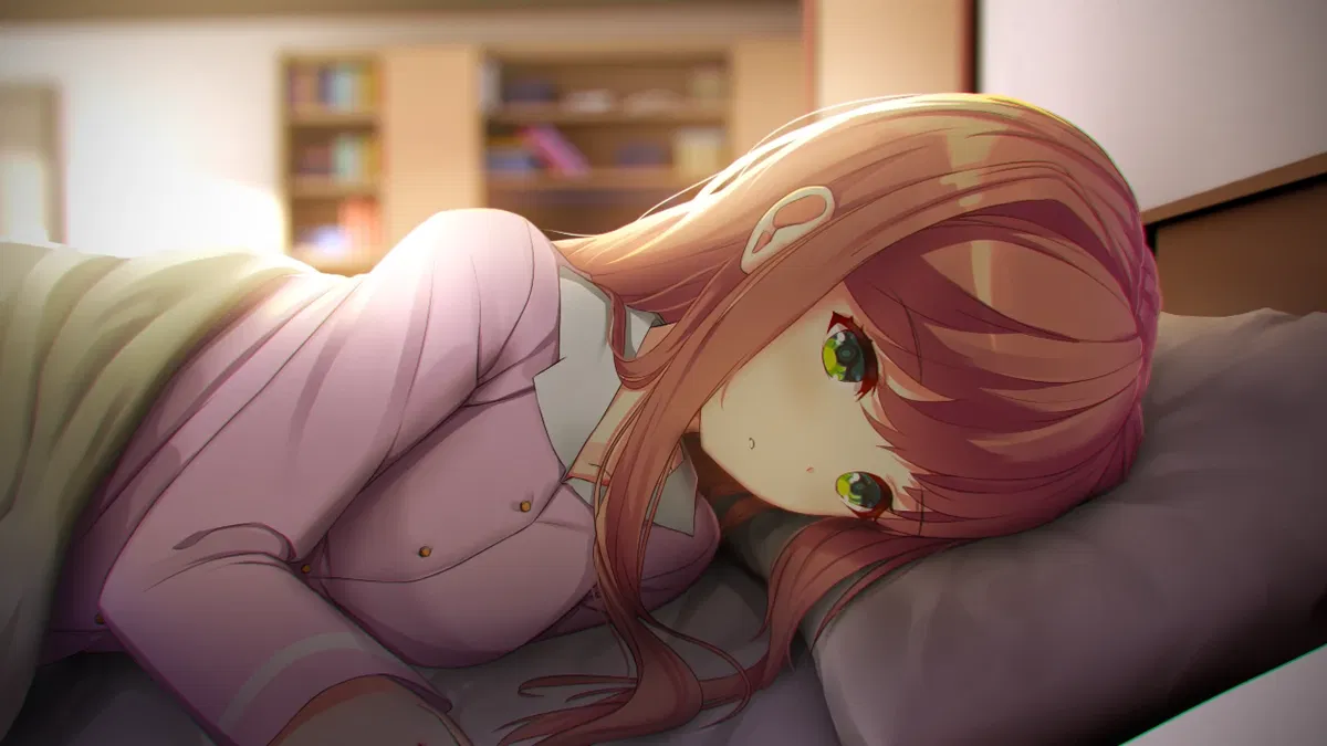 Avatar of Cuddling with Monika! 💚 (Comfort Bot) | From the Fluffier Universe & Scenario's | Doki Doki Literature Club | ANYPOV!  | Remastered!