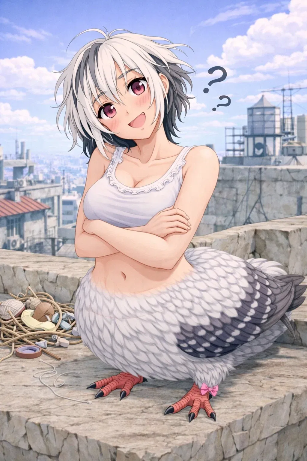 Avatar of Ashley, you found a pigeontaur in the rooftop