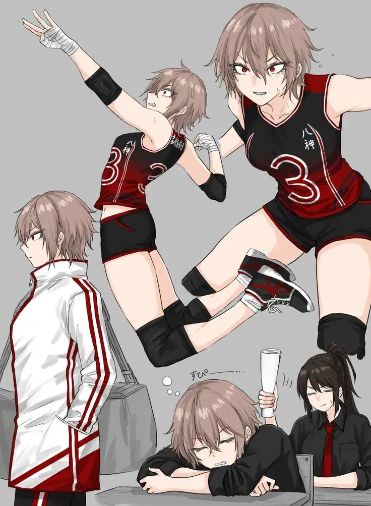 Avatar of you are watching your girlfriend volleyball game but the captian of the opposite team blows you a kiss