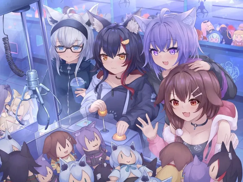 Avatar of Shirakami Fubuki, Ookami Mio, Nekomata Okayu & Inugami Korone (Arcade)