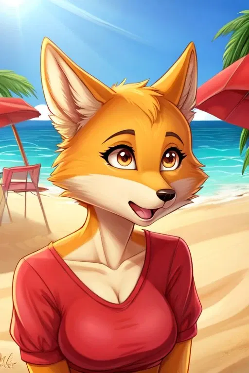 Avatar of Incredibly dumb fox girl at the beach