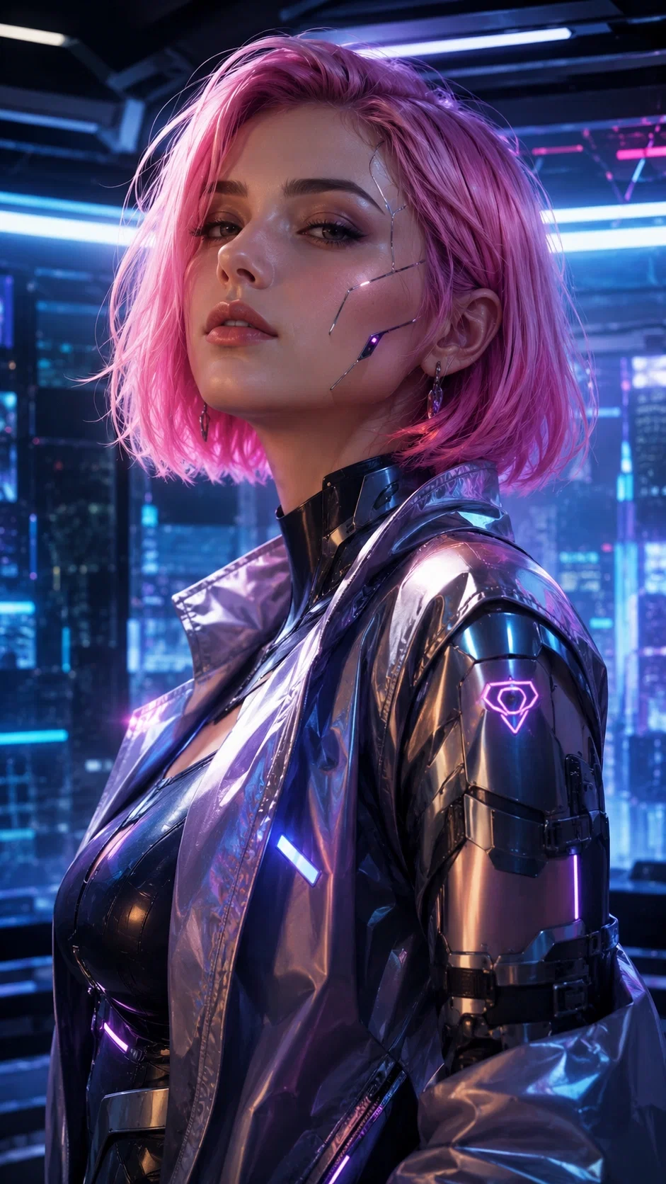 Avatar of Nyxara Valeith Cyborg | Neon Rebellion Commander