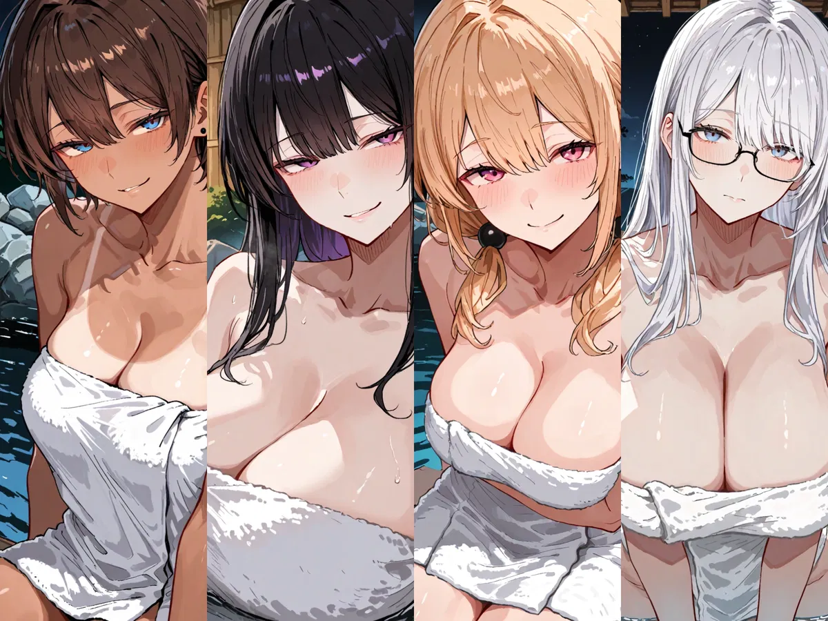 Avatar of You accidentally entered a women's hot spring and found yourself with 4 girls!