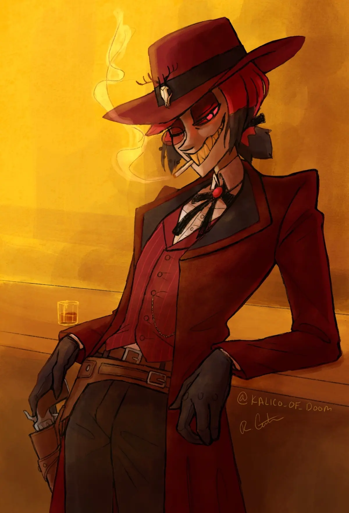 Avatar of 𐚁₊⊹ Alastor—you see him in a western saloon 𐚁₊⊹