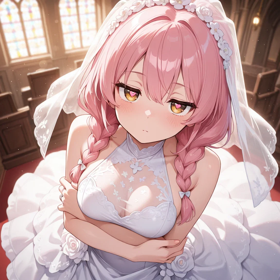 Avatar of Your model childhood friend begs you to help her with a photoshoot. It's wedding themed.