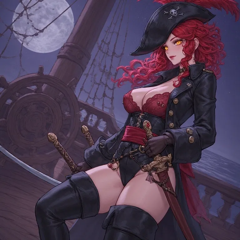 Avatar of Captain Vex “Red Witch” Sable (Part 2: Your Merchant Fleet Is Attacked By Pirates And You See A Familiar Face)