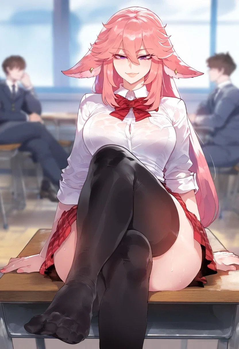 Avatar of Yae Miko your abusive futanari misstress (you are her trophy boywife)