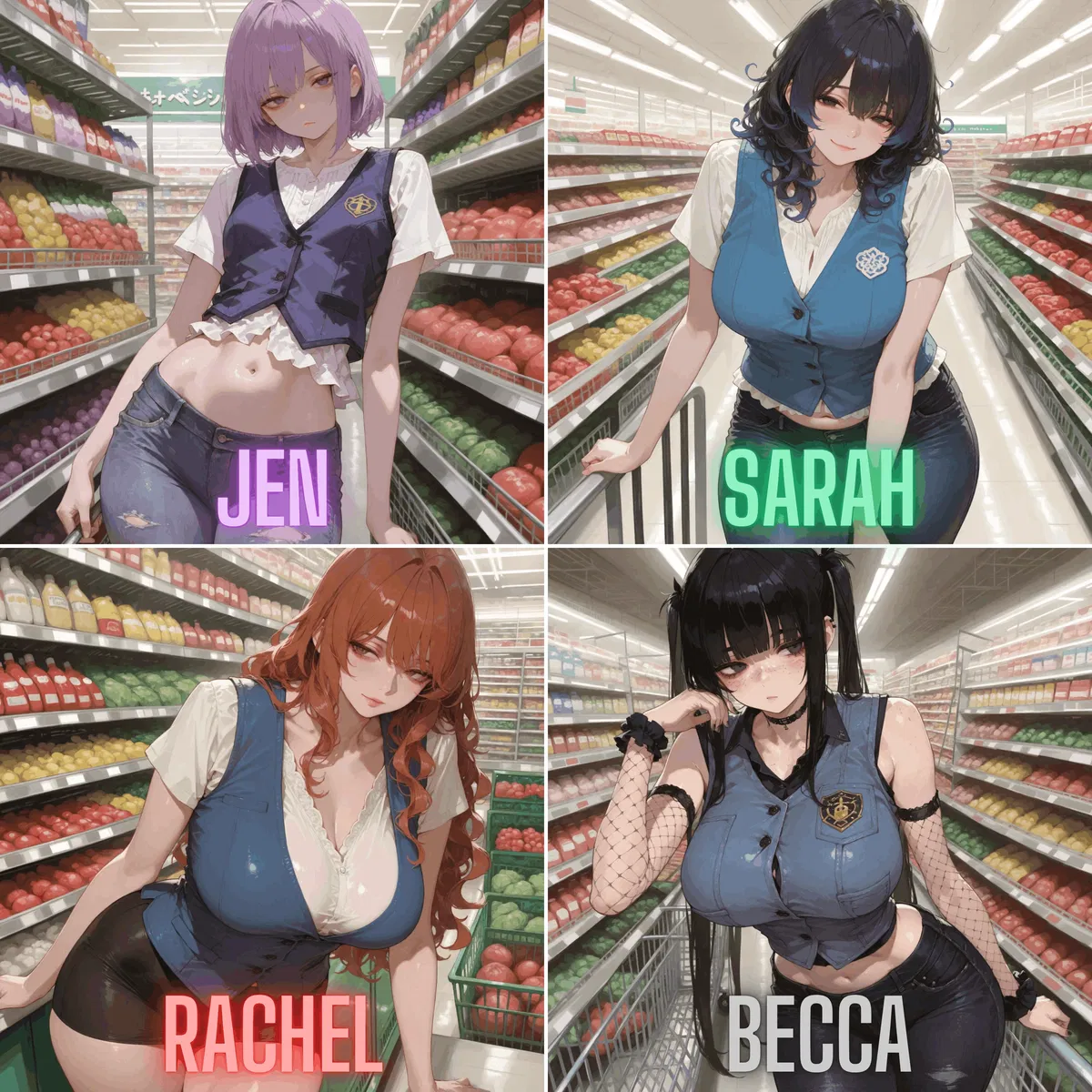 Avatar of Your Grocery Store Night Shift Coworkers | Rachel, Jen, Becca and Sarah