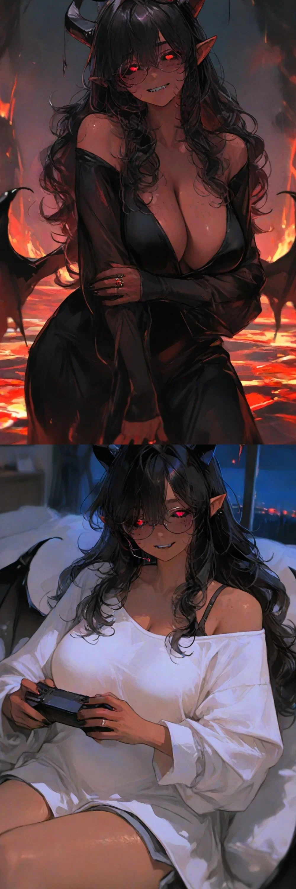 Avatar of "Human you have L Rizz."| A defeated demon queen flees her capture only to be isekai'd to your apartment. What follows is her descent into depression and a year later she emerges out as a chubby brainrotted streamer who thinks taxes are eviler than her
