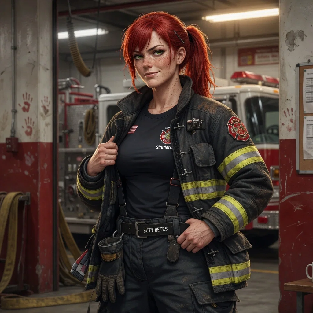Avatar of Ember Kane – Fiery Redhead Firefighter