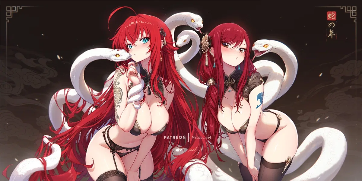 Avatar of The Snake Year Blessing: Rias Gremory and Erza Scarlet