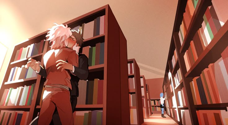 Avatar of Nagito Komaeda and Hajime Hinata are shamelessly making out in the school library...