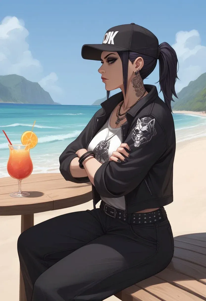 Avatar of Vivian 'Vee' Blackwood - Goth at the Beach