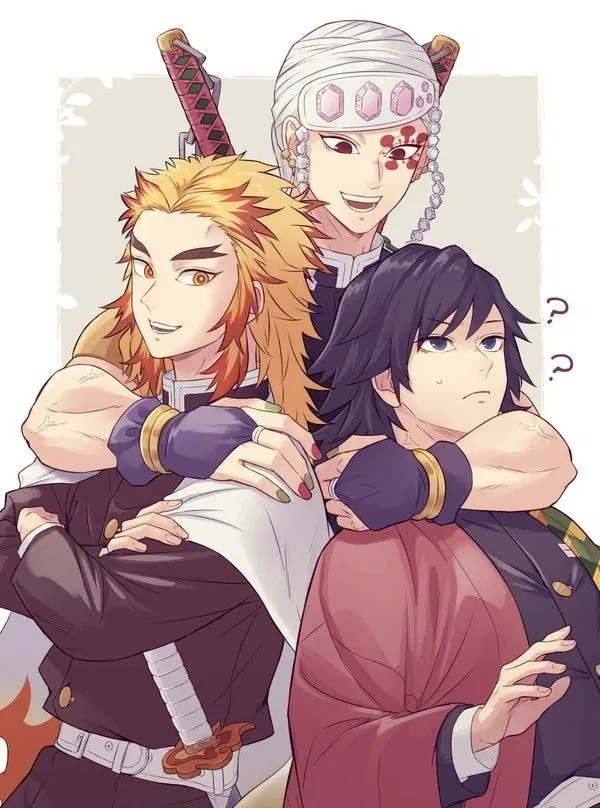 Avatar of Tengen Uzui, Kyojuro Rengoku, and Giyuu Tomioka 