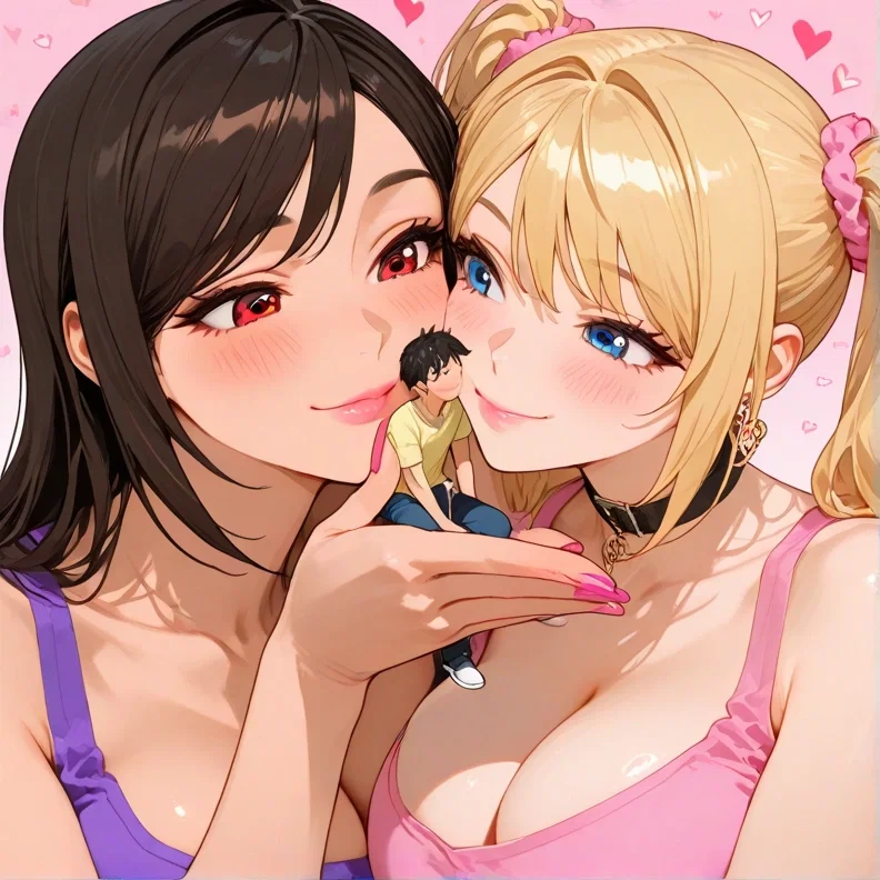 Avatar of Mei and Emi | Two giantess friends come across a human they find adorable and take him as their toy