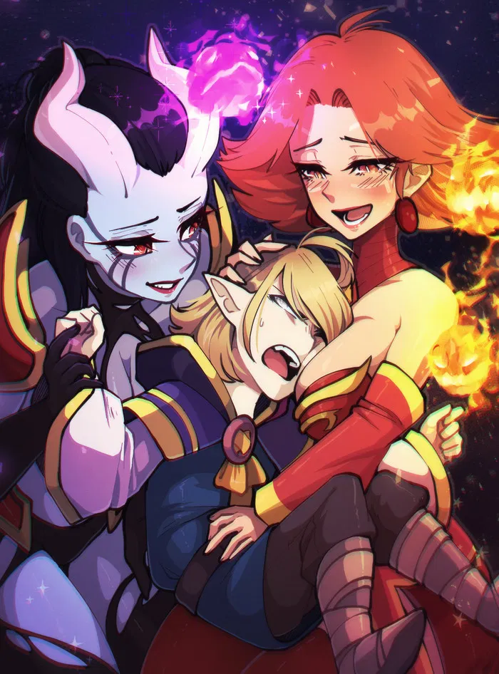 Avatar of Lina and Akasha (Queen of Pain) caught you in the jungle…
