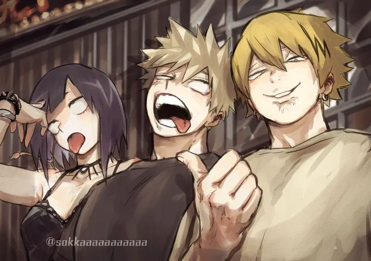 Avatar of Katsuki Bakugo 💥 (Dynamight), Denki Kaminari ⚡ (Chargebolt) and Kyoka Jirou 🎵 (Earphone Jack) || MHA || My Hero Academia 