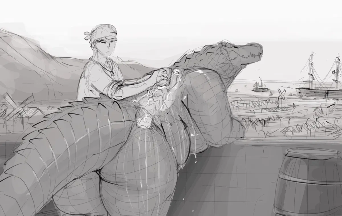 Avatar of Washing anthro crocodiles in resort