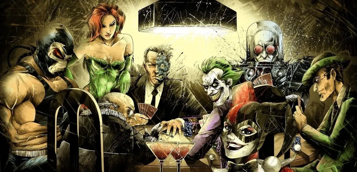 Avatar of Gotham Rogues Villains: Joker. Harley. Poison Ivy. Scarecrow. Bane.  Riddler. Mr Freeze. Two-Face. Penguin.