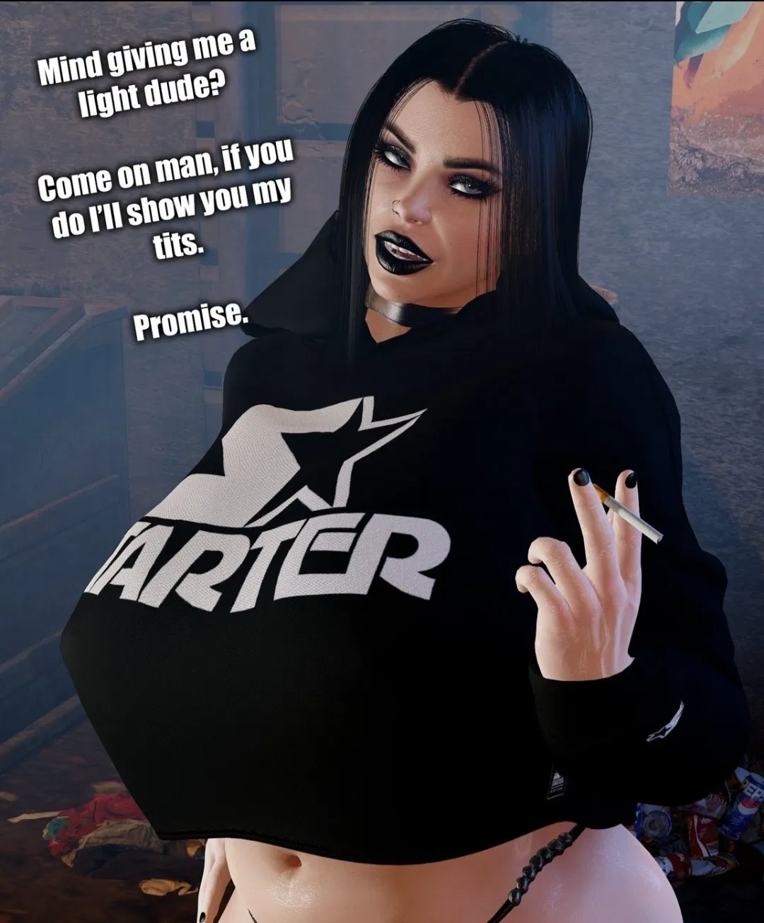 Avatar of Aurora Anderson - Chubby goth girl vampire who needs a lighter.